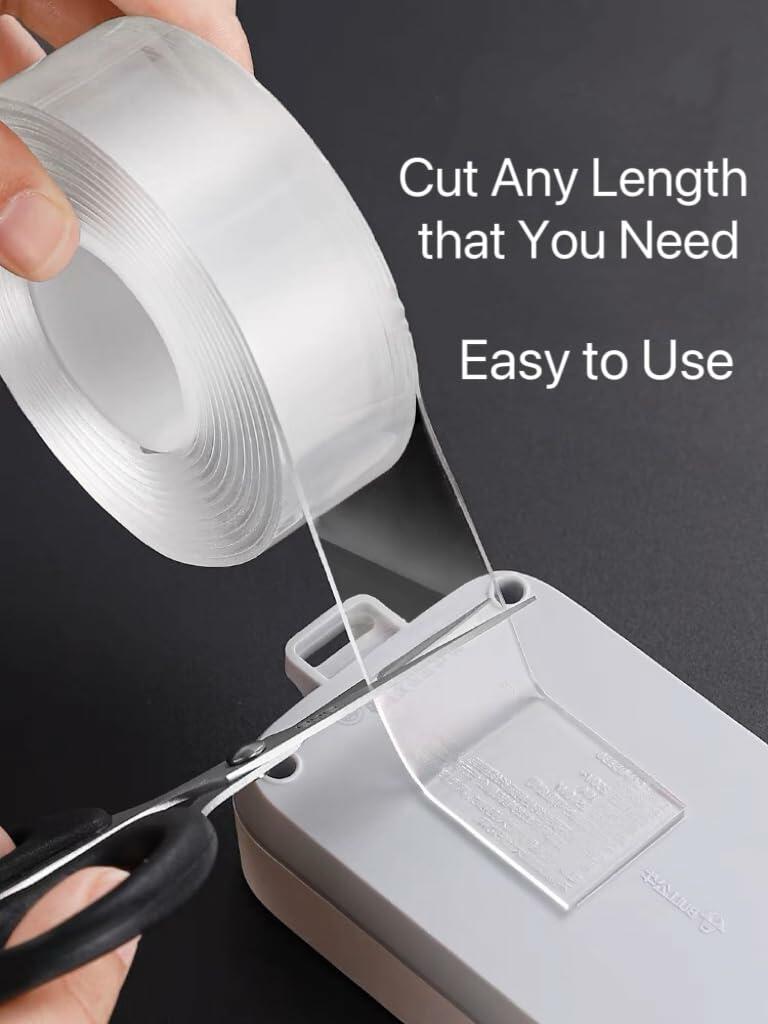 Tuqiso Double Sided Tape Heavy Duty Clear Nano Adhesive 3.28ft