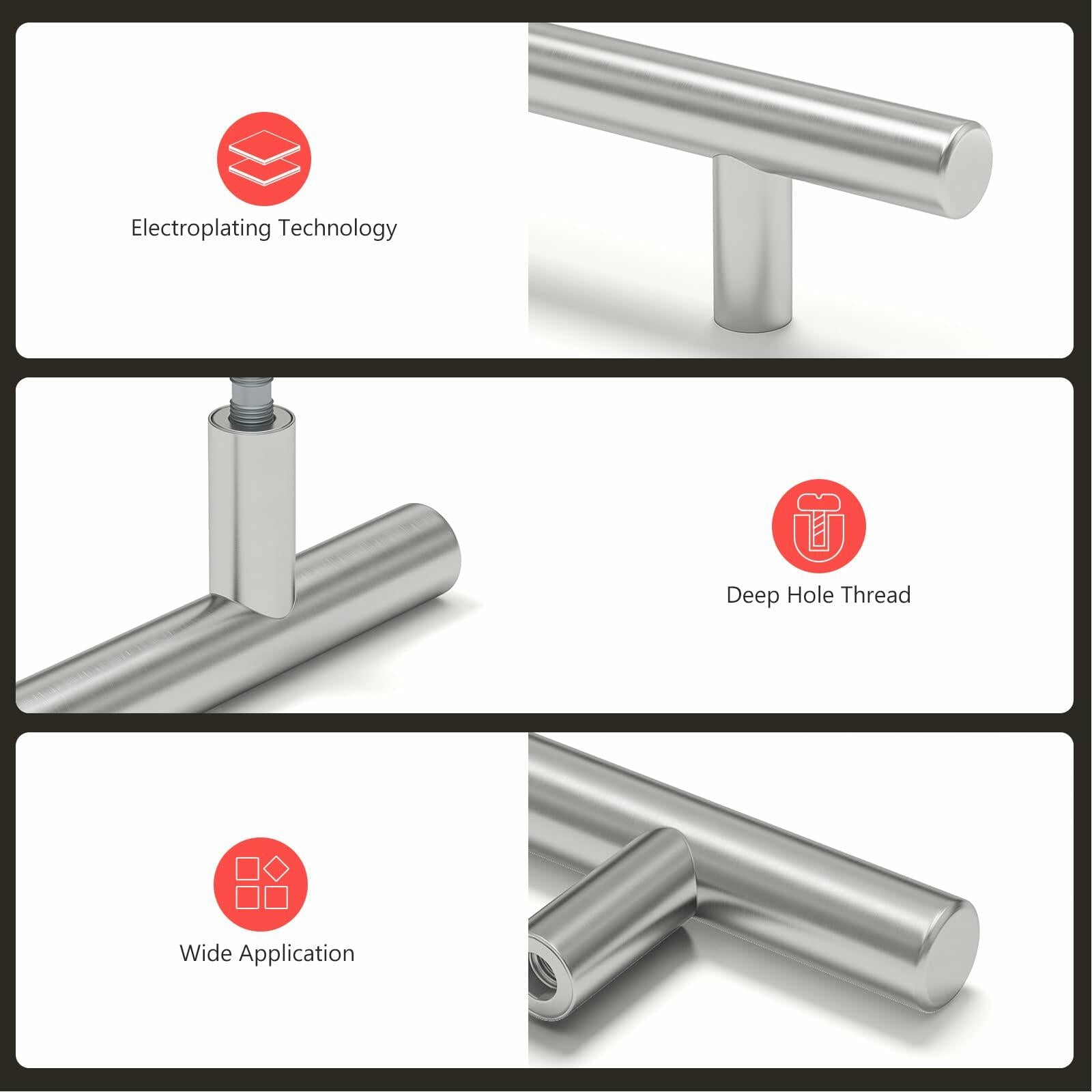 homdiy 25 Pack 4in Brushed Nickel Stainless Steel Cabinet Pulls Handles