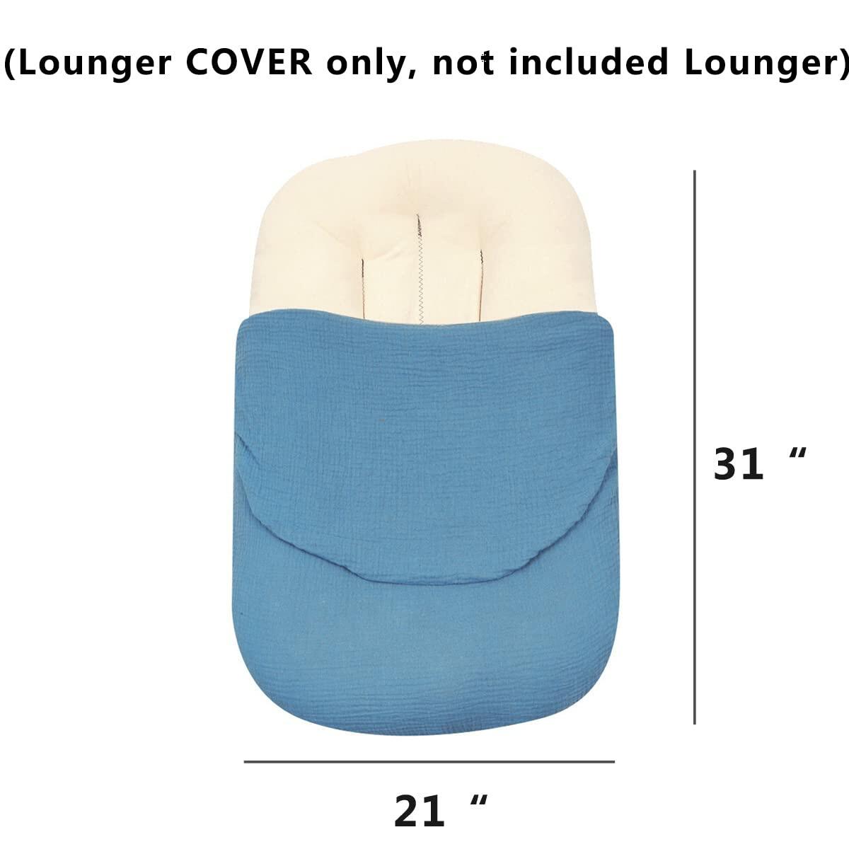 YCHWFF Muslin Baby Lounger Cover 2 Pack Organic Cotton Removable Slipcover