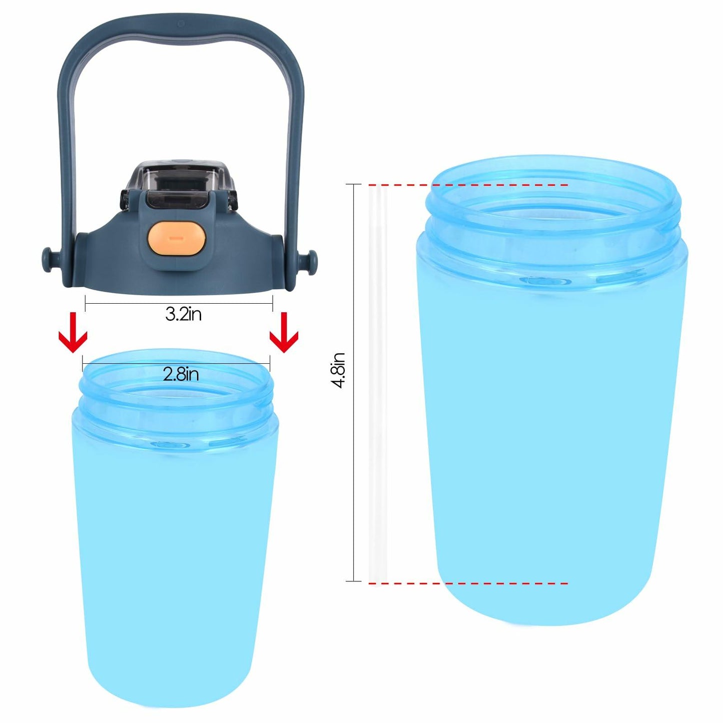 TEITEAI Replacement Lid for 15oz Zak Tumbler Navy Blue BPA-Free Leak-Proof