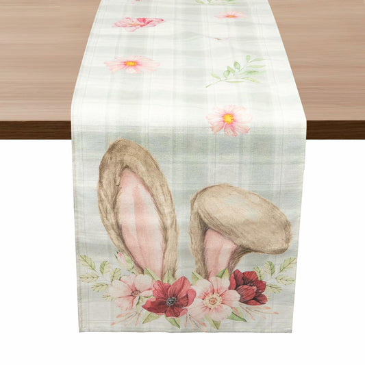 Watercolour Linen Easter Table Runner Spring Holiday Decor 13x72 Inch