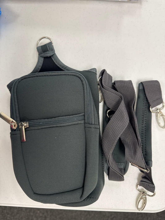 Domensi Magnetic Water Bottle Holder Carrier Bag with Phone Pocket Grey