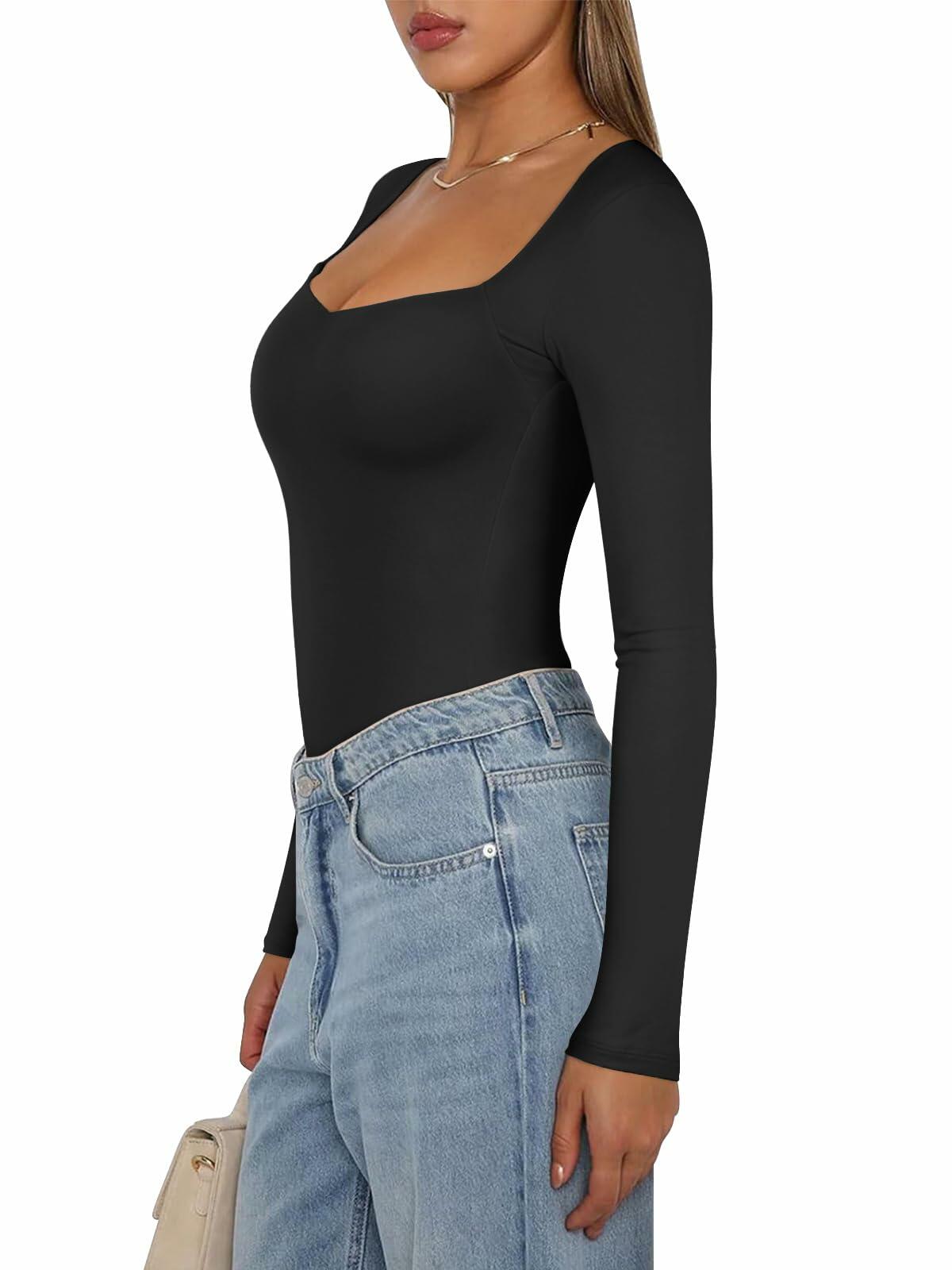 PINKMSTYLE V Neck Long Sleeve T Shirt Women Grey Size XXL
