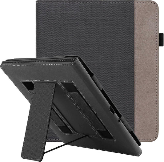 CoBak Kindle Paperwhite 11th Gen 6.8" PU Leather Case Stand Black
