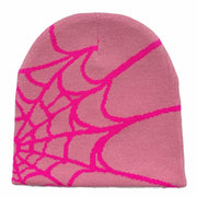 YUERFEILA Women Graphic Skull Beanie MEA Culpa Pink Red Acrylic