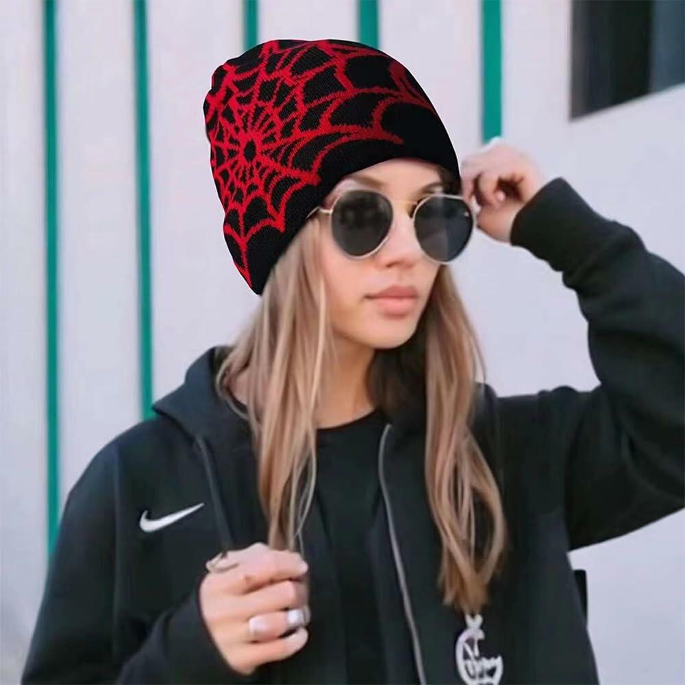 YUERFEILA Women Graphic Skull Beanie MEA Culpa Pink Red Acrylic