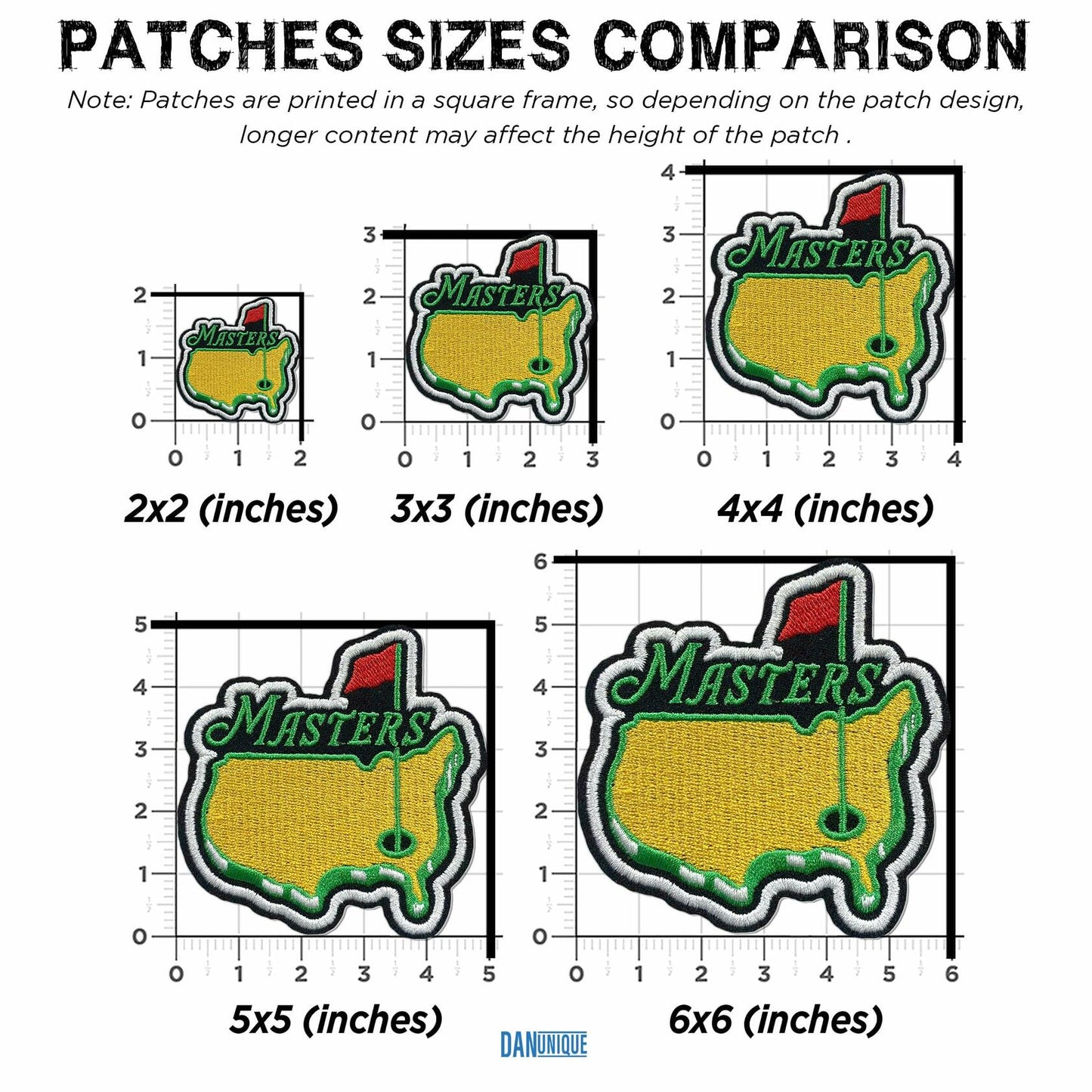 Golf Master Embroidered Patch Iron On Sew On 3 Inch for Caps Bags Hats