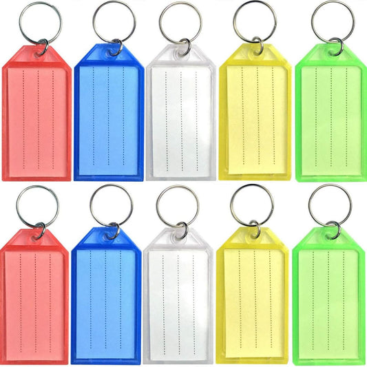 Coast Key Chain Key Tags 10 Pack Assorted Colors Plastic Key Ring Labels