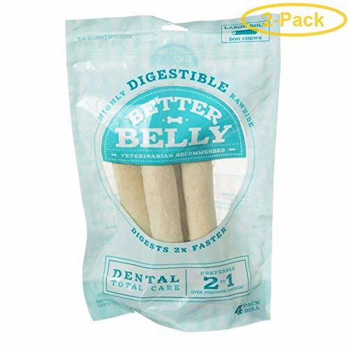 BestBy07/25 Better Belly Rawhide Dental Rolls Large 4 Count Pack DN-20036 14 oz