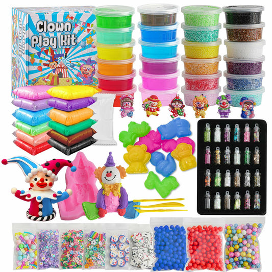 149 Pcs Clown Jumbo Slime Making Kit Clear Crystal DIY Toy for Kids Gift