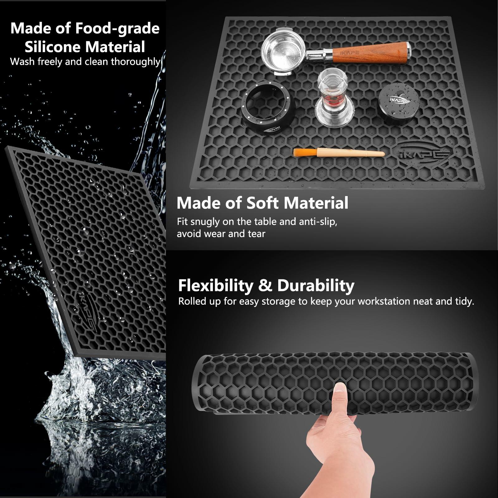 IKAPE Coffee Maker Drying Mat Multi-functional Water Filter Black 15.75x11.81in