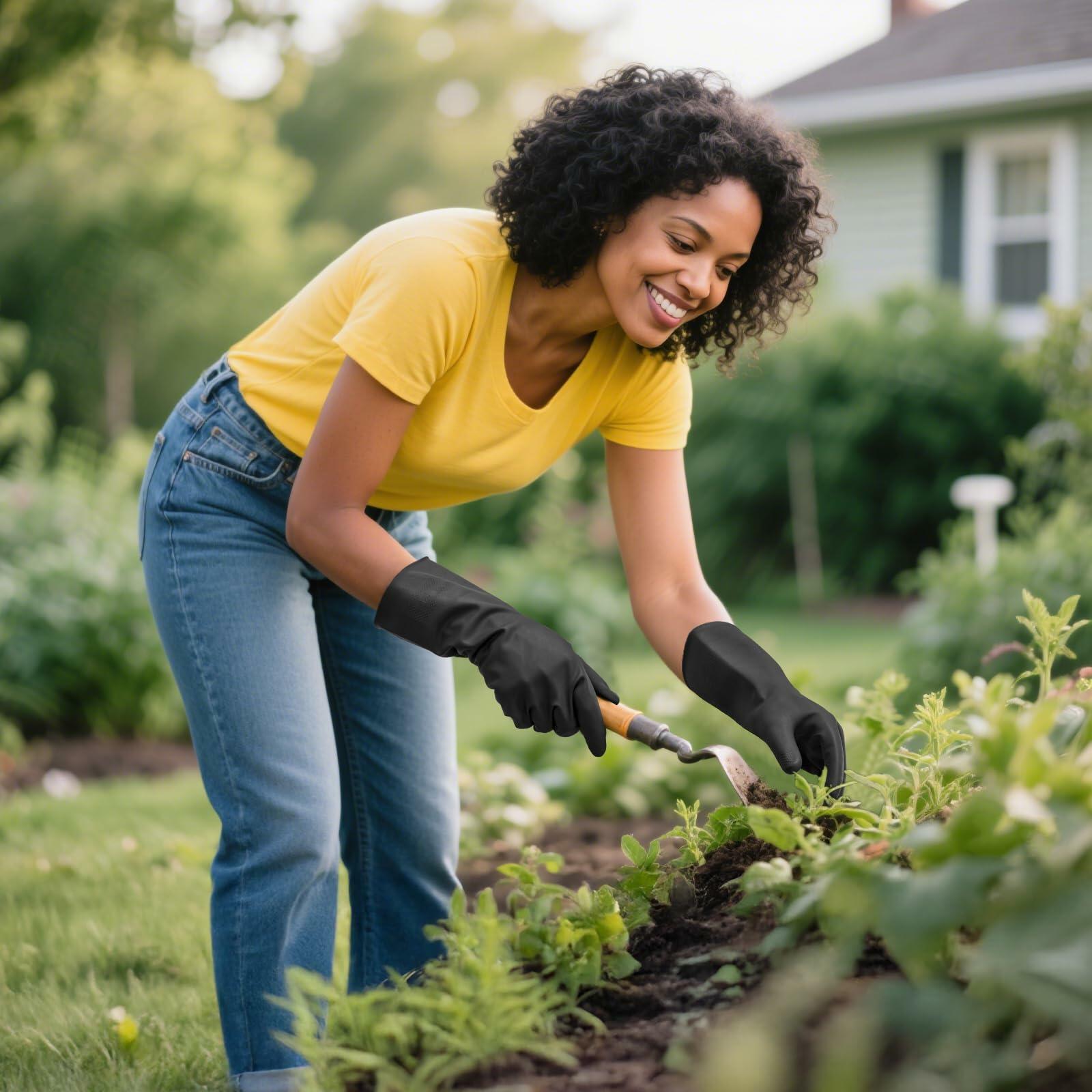Petacffe Kitchen Cleaning Rubber Gloves Medium Non-Slip Waterproof