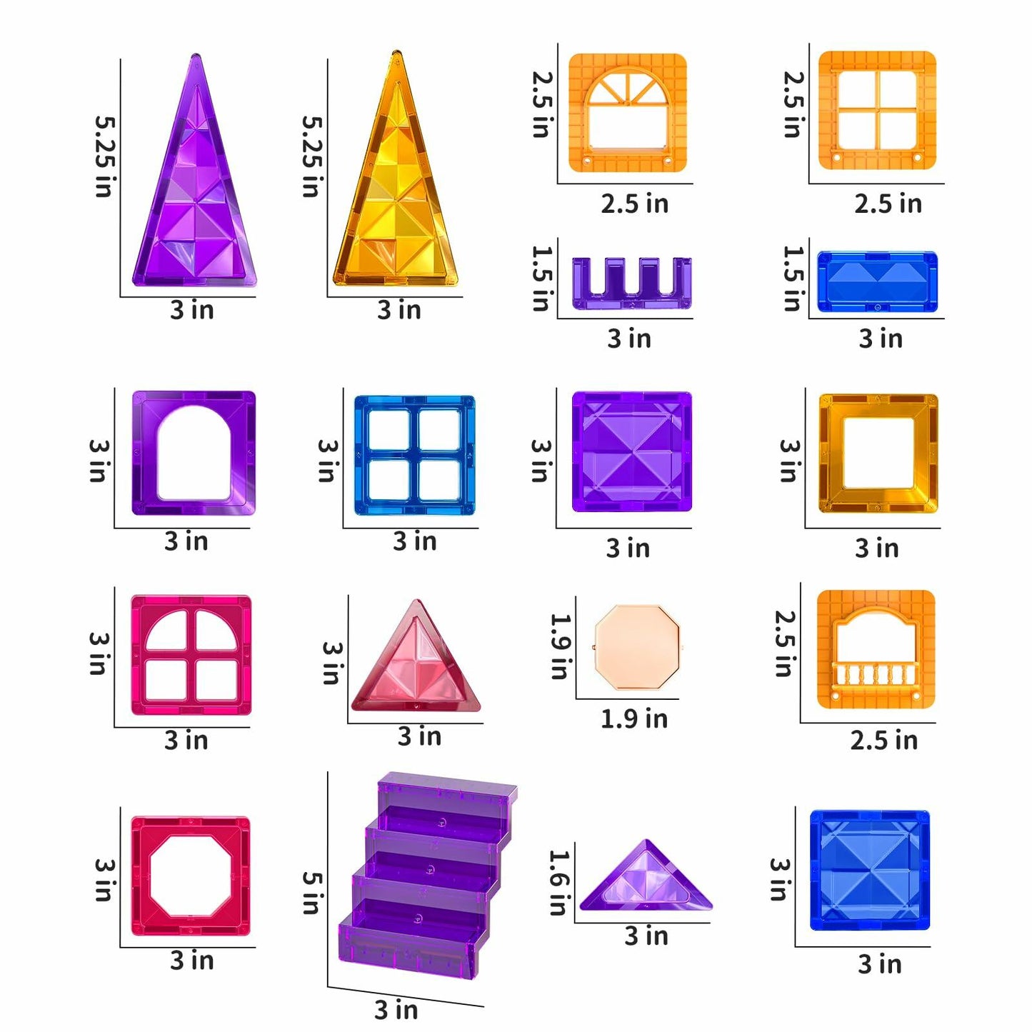 SNAEN Magnet Building Tiles 96 Pieces 3D Blocks Educational Toy for Kids
