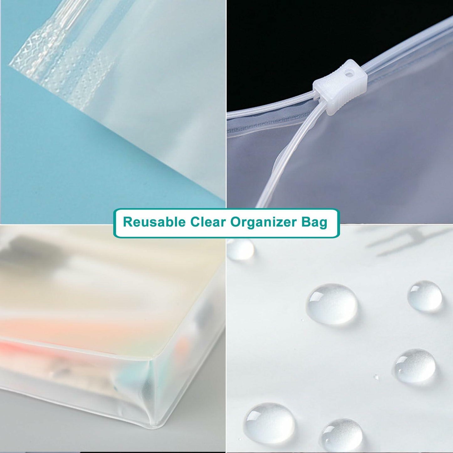 PIYIENR Clear Makeup Bag Set 5 Pcs Large PVC Waterproof Transparent Organizer