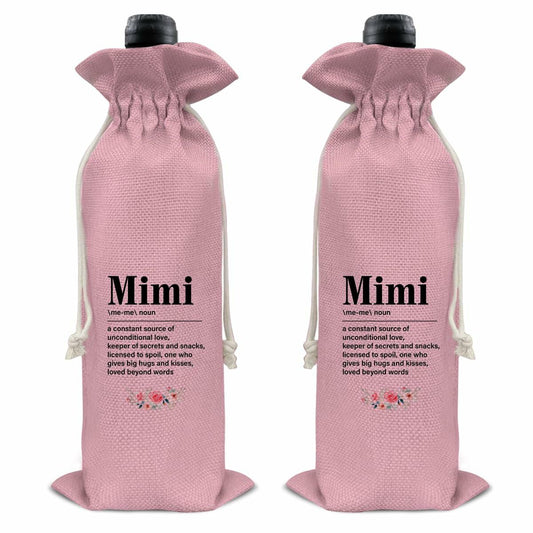 Mimi Wine Gift Bag Grandma Gifts Pink Birthday Mother's Day