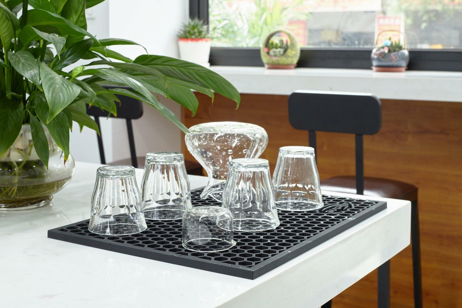 IKAPE Coffee Maker Drying Mat Multi-functional Water Filter Black 15.75x11.81in