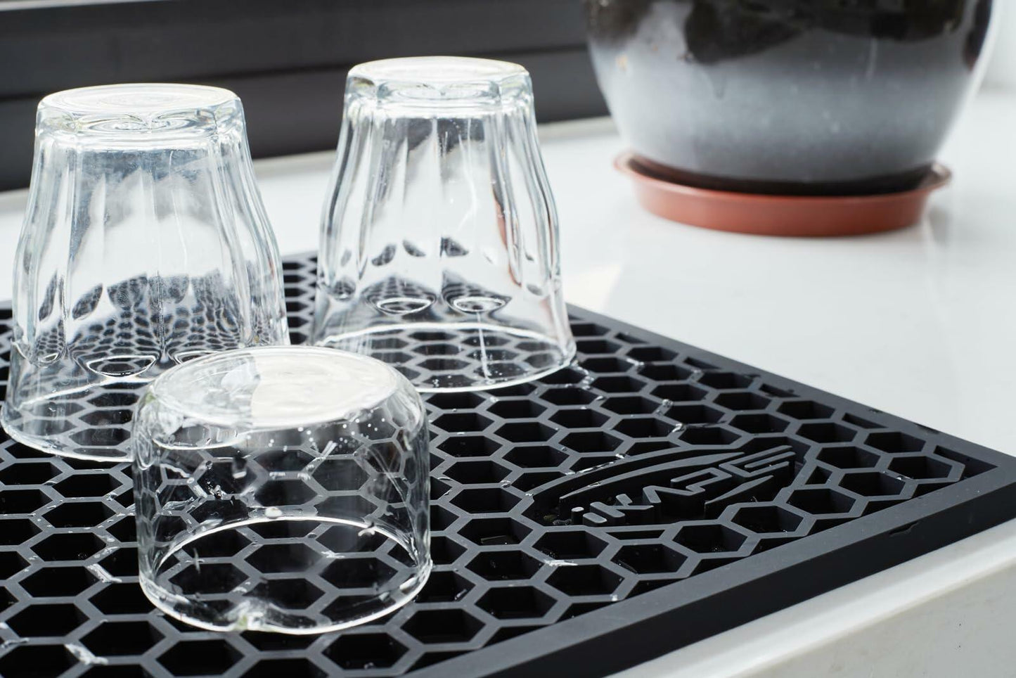 IKAPE Coffee Maker Drying Mat Multi-functional Water Filter Black 15.75x11.81in