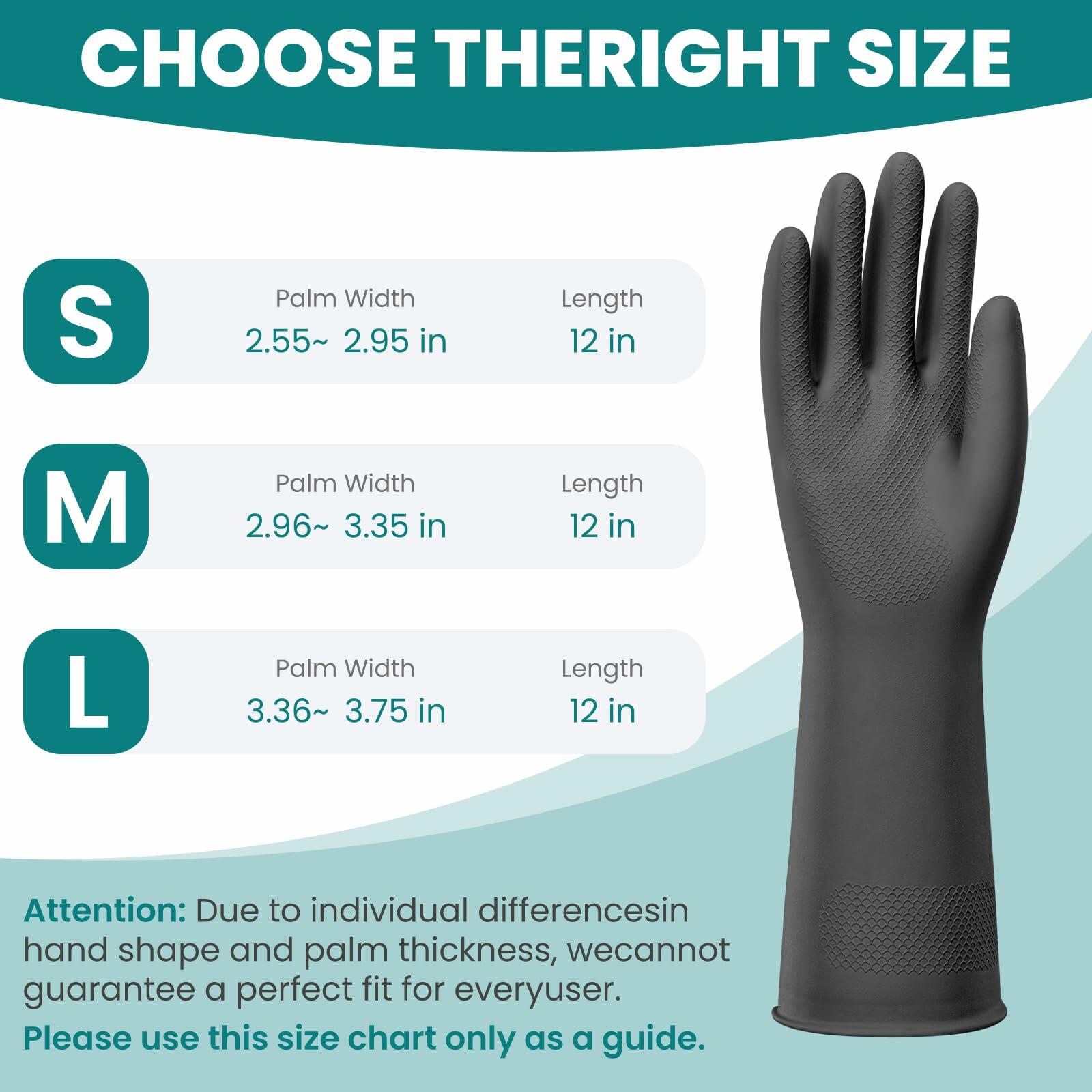 Petacffe Kitchen Cleaning Rubber Gloves Medium Non-Slip Waterproof