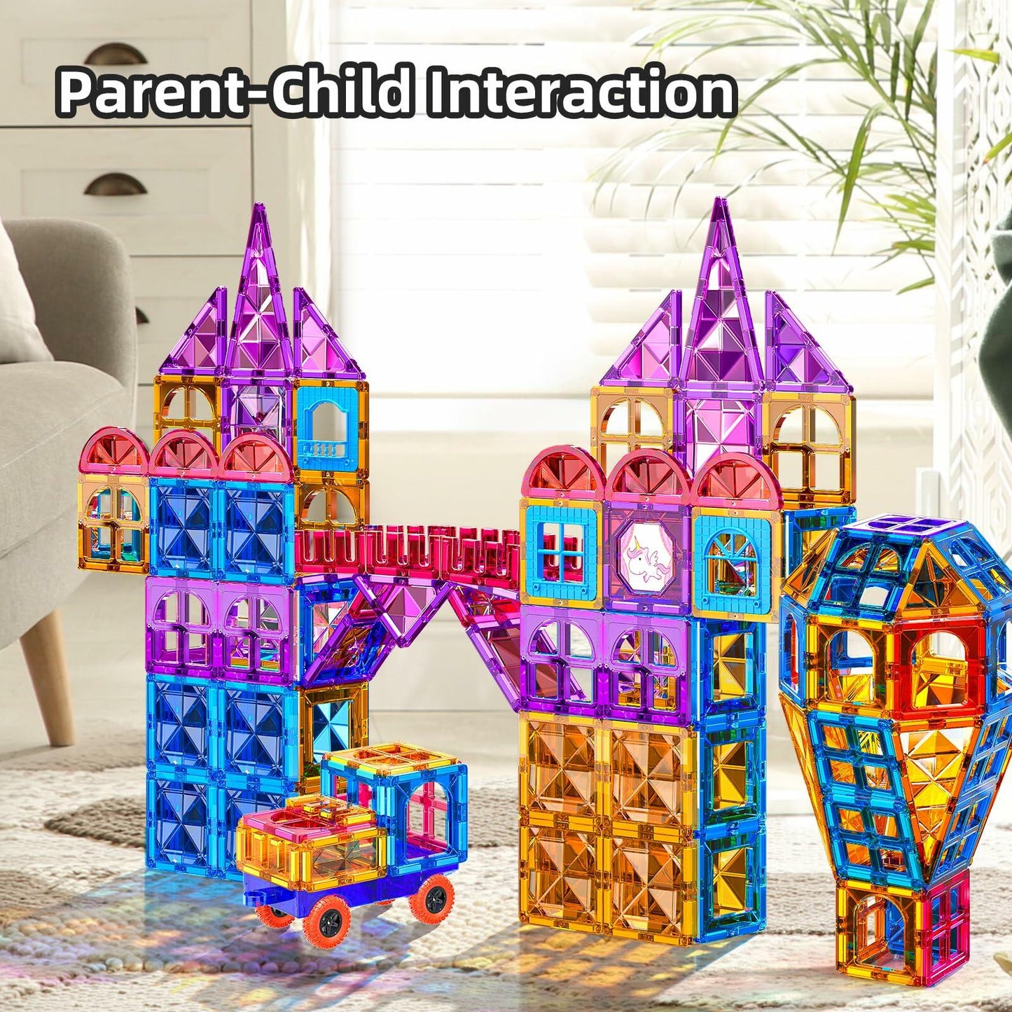SNAEN Magnet Building Tiles 96 Pieces 3D Blocks Educational Toy for Kids