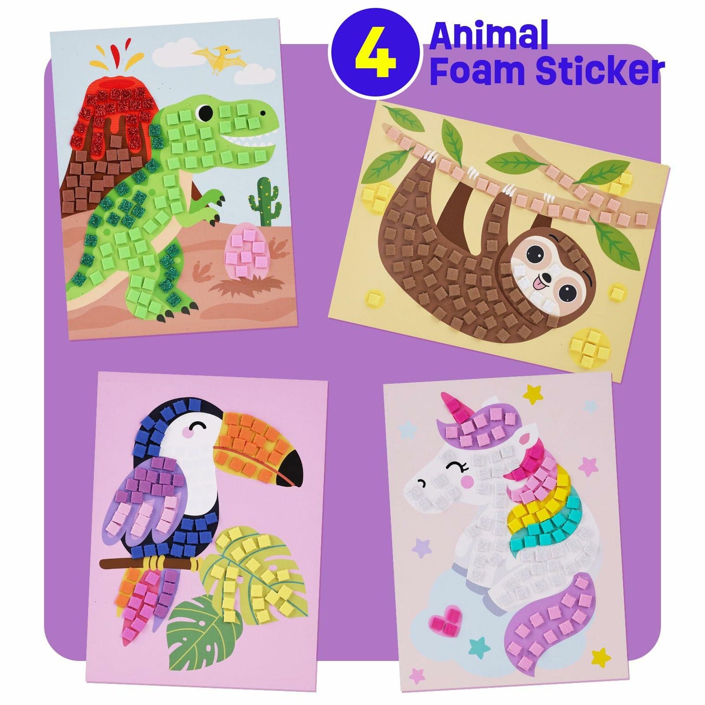 LAOESE Mosaic Sticker Craft Kit Kids Easter Gift Creative Activity Ages 3+