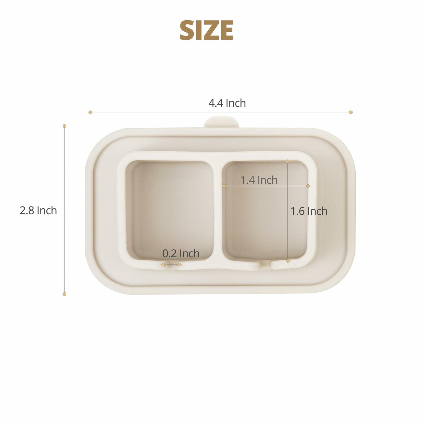 ONUCP Silicone Suction Toothbrush Holder 2-Slot Wall Mount Sand Beige
