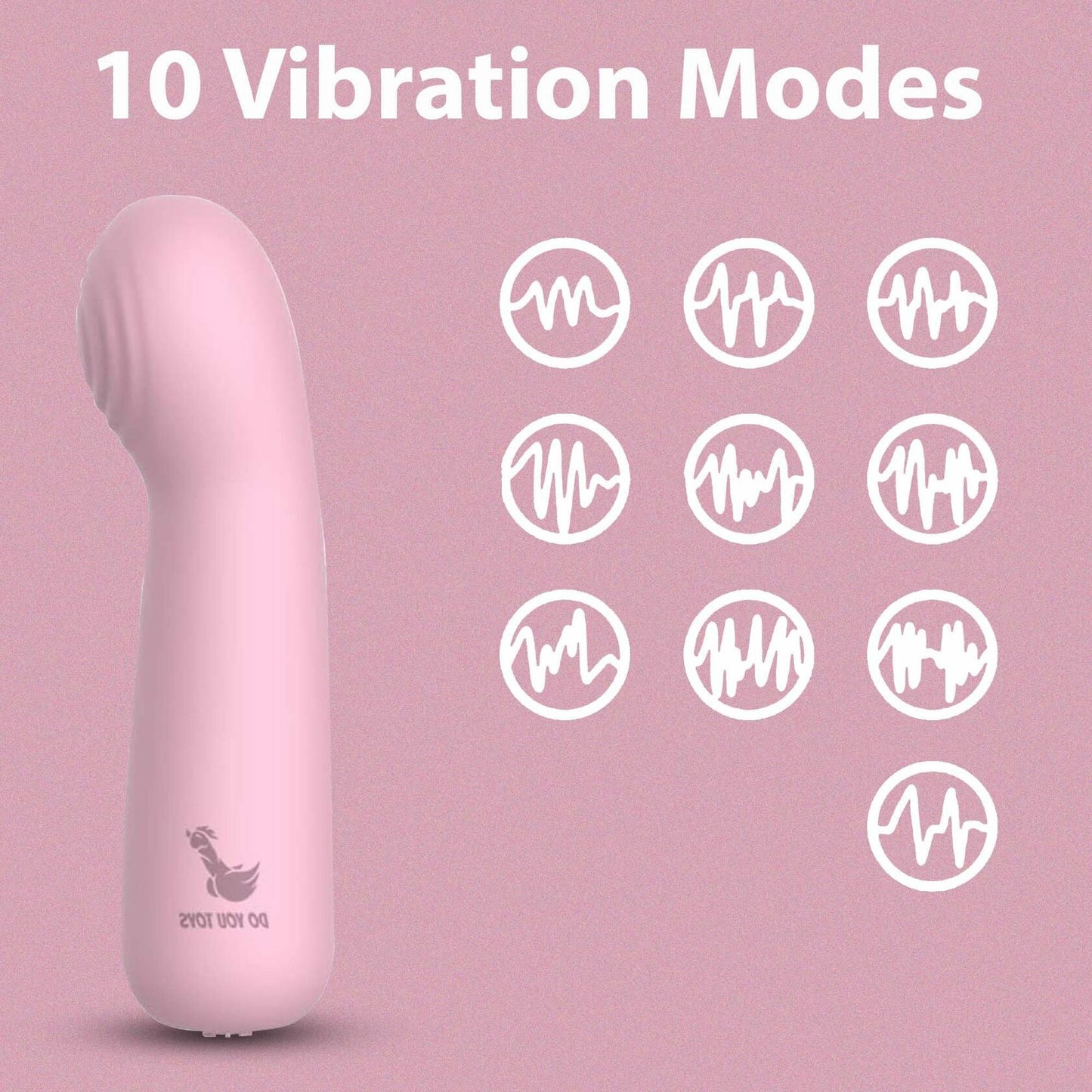 Silicone Mini Wand Vibrator Women 10 Modes Waterproof Rechargeable Quiet