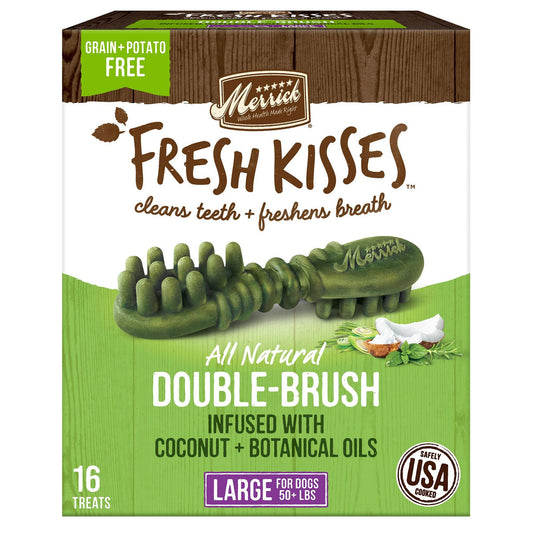 BB07/25 Merrick Fresh Kisses Dental Chews Large 27oz Coconut Botanical Oils