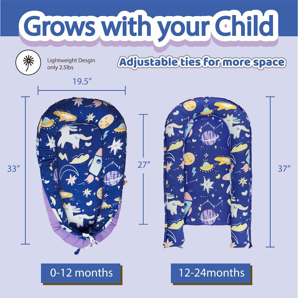 Baby Lounger Cover 100% Cotton Adjustable Soft Newborn Floor Seat Unicorn