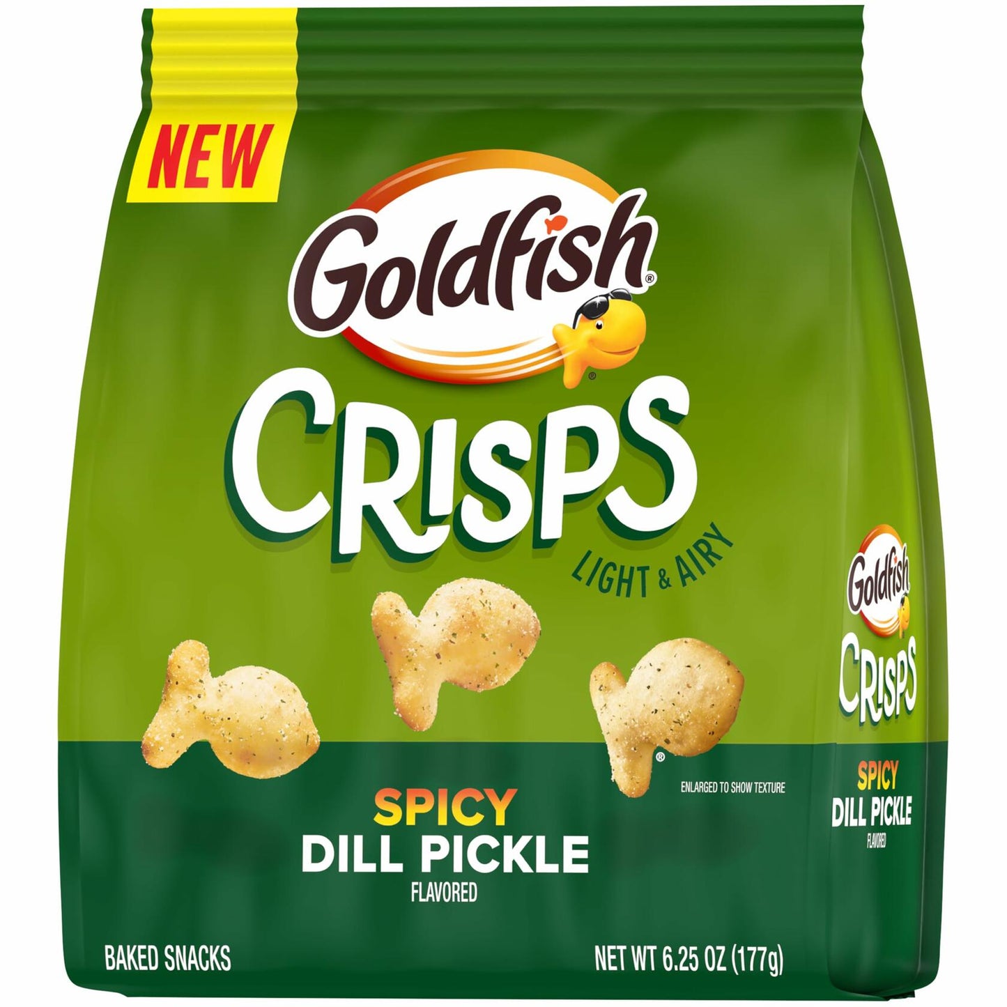 BestBy09/25 Goldfish Crisps Spicy Dill Pickle Baked Chip Crackers 6.25 Oz Bag