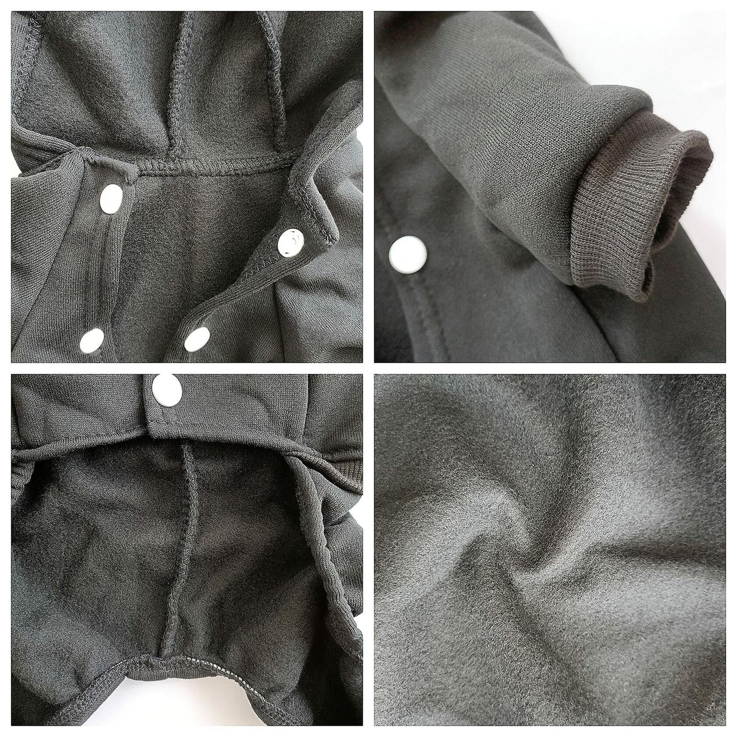 Dog Hoodie Pet Jumpsuit Fleece Sweatshirt Buttons Winter Warm Cotton Size S