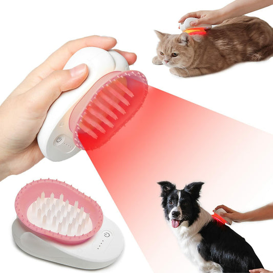 Feeding's LED Therapy Brush Cold Laser Pet Deshedding Massage Relief