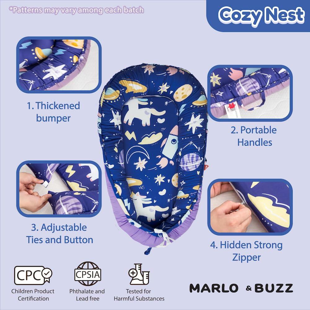 Baby Lounger Cover 100% Cotton Adjustable Soft Newborn Floor Seat Unicorn