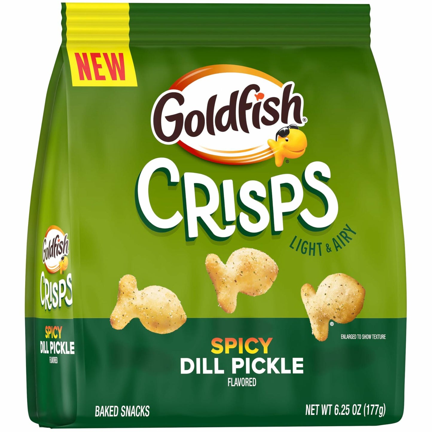 BestBy09/25 Goldfish Crisps Spicy Dill Pickle Baked Chip Crackers 6.25 Oz Bag