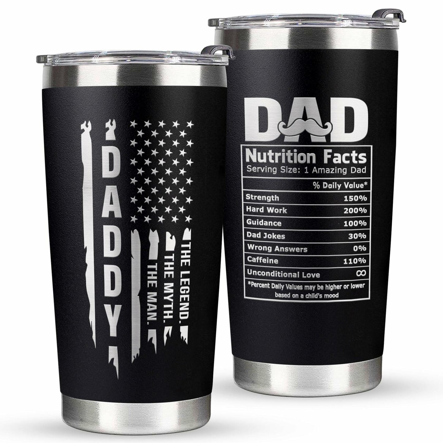 VIWIS Best Dad Tumbler Cup 20oz Father's Day Gift Insulated Travel Mug