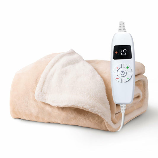 HubiCare Heated Electric Blanket Throw 50x60 Soft Flannel 4 Time 6 Heat Settings