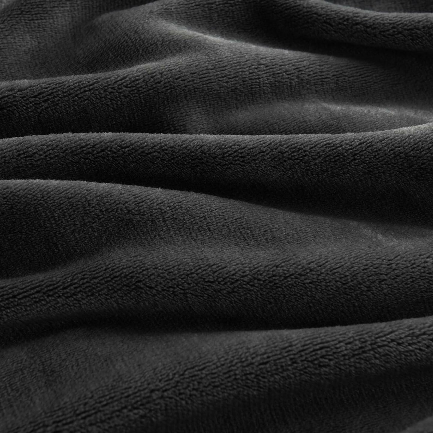 CozyLux Fleece Bed Blanket Twin 60x80 Black 300GSM Soft Plush Microfiber