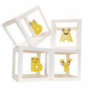 Onteftshop Baby Boxes with Letters 4 Clear White Blocks Baby Shower