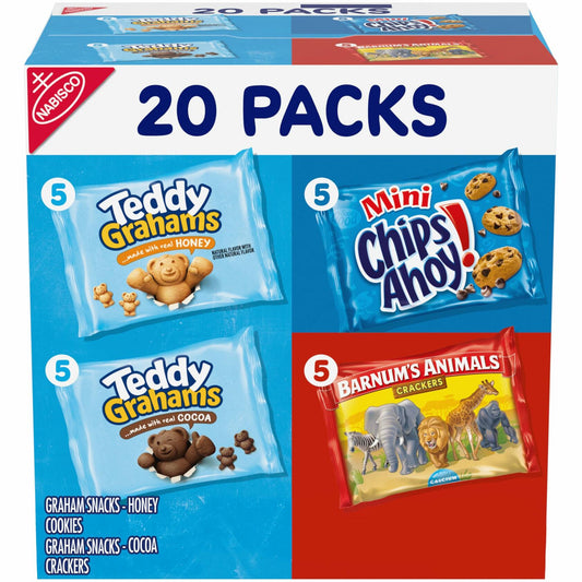 BestBy05/25 Nabisco Fun Shapes Variety Pack Cookies 20 Snack Packs Animal