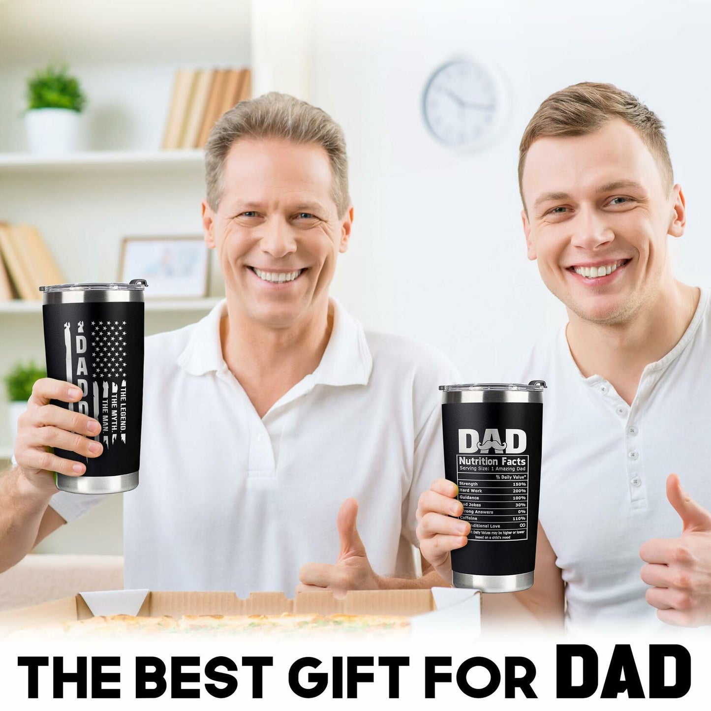 VIWIS Best Dad Tumbler Cup 20oz Father's Day Gift Insulated Travel Mug