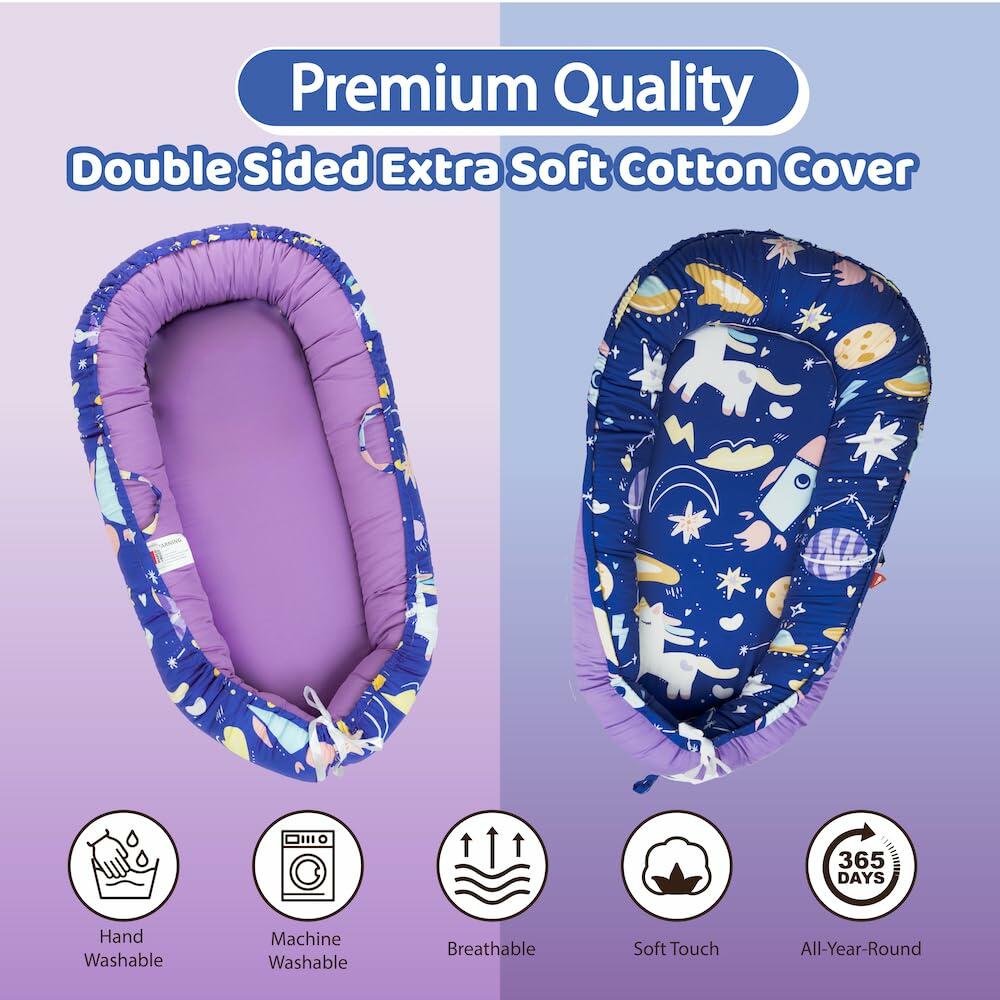 Baby Lounger Cover 100% Cotton Adjustable Soft Newborn Floor Seat Unicorn