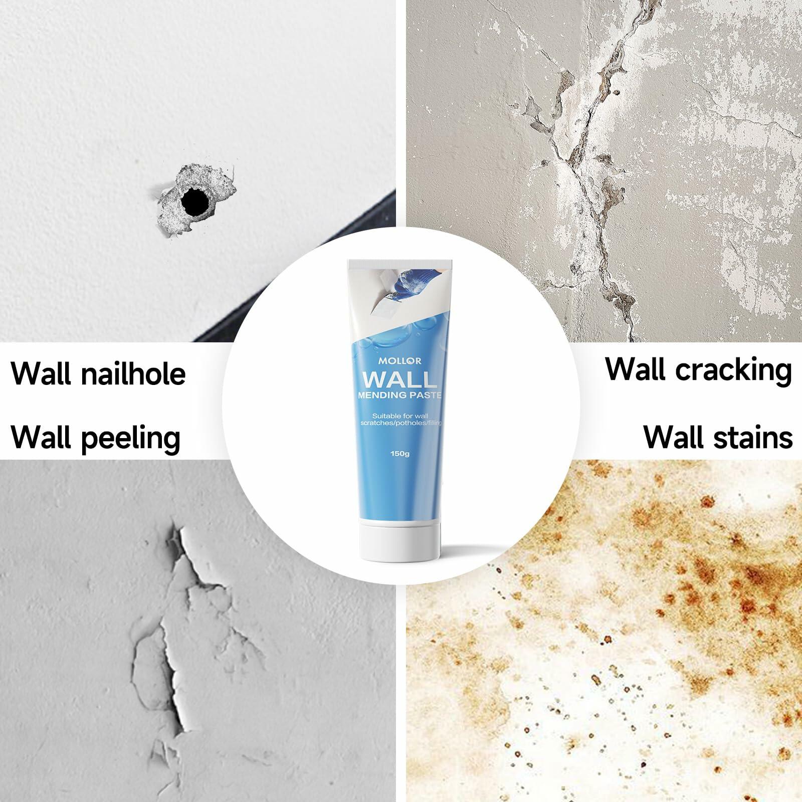 MOLLOR Drywall Repair Kit Spackle Wall Patch Putty 5.29oz White