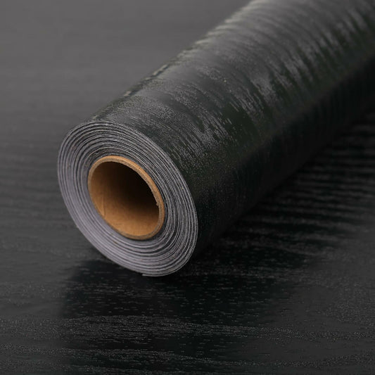 LOVADA Peel and Stick Black Wood Wallpaper 17.5x100 Inch Self Adhesive