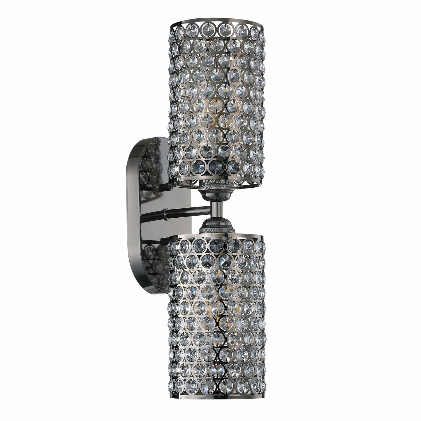 Dolaimy 1 Light Crystal Shade Wall Sconce Black 4.75" 2 Pack