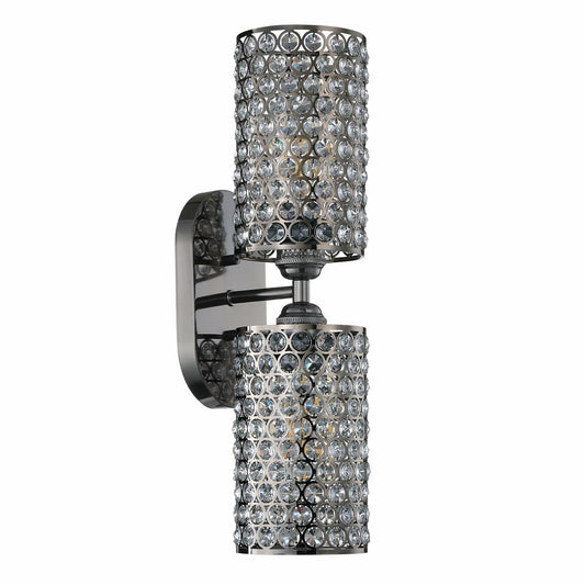 Dolaimy 1 Light Crystal Shade Wall Sconce Black 4.75" 2 Pack
