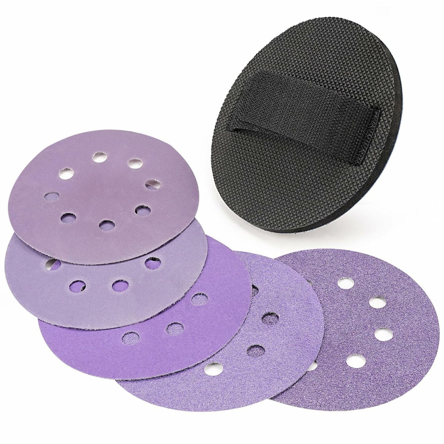 Sbestily 6" Hook & Loop Sanding Disc with Hand Pad for Metal Wood
