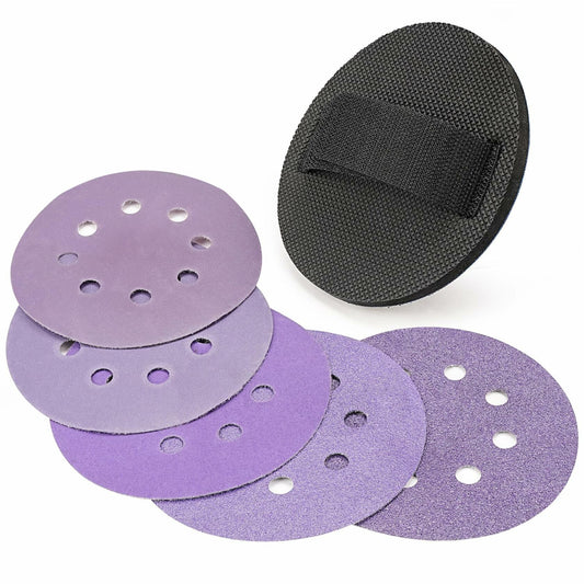 Sbestily 6" Hook & Loop Sanding Disc with Hand Pad for Metal Wood