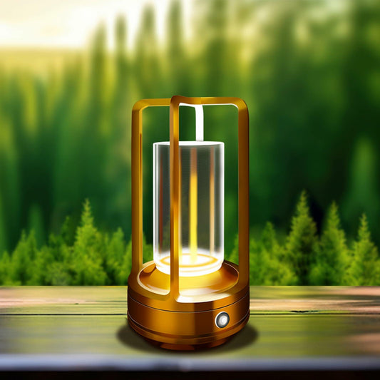 LAYSHINEEN Portable Metal Table Lamp 4000mAh Rechargeable Outdoor Black