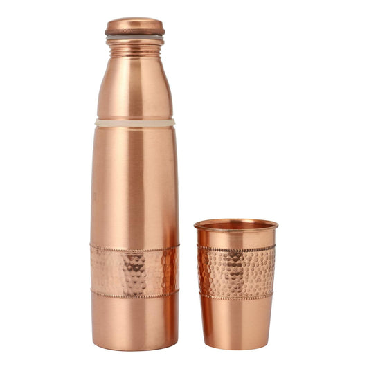 Copper Water Bottle 900ml Leak-Proof with Tumbler Ayurvedic Health Benefits