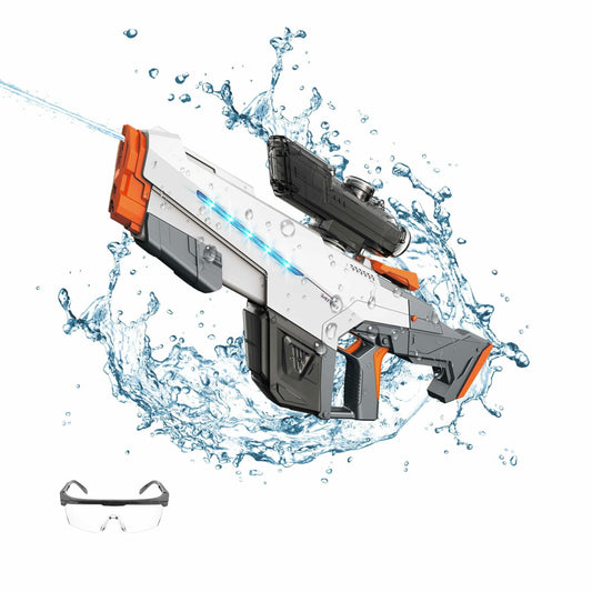 Electric Water Gun Auto Suction Powerful 400 Ammo 28-32FT Range White