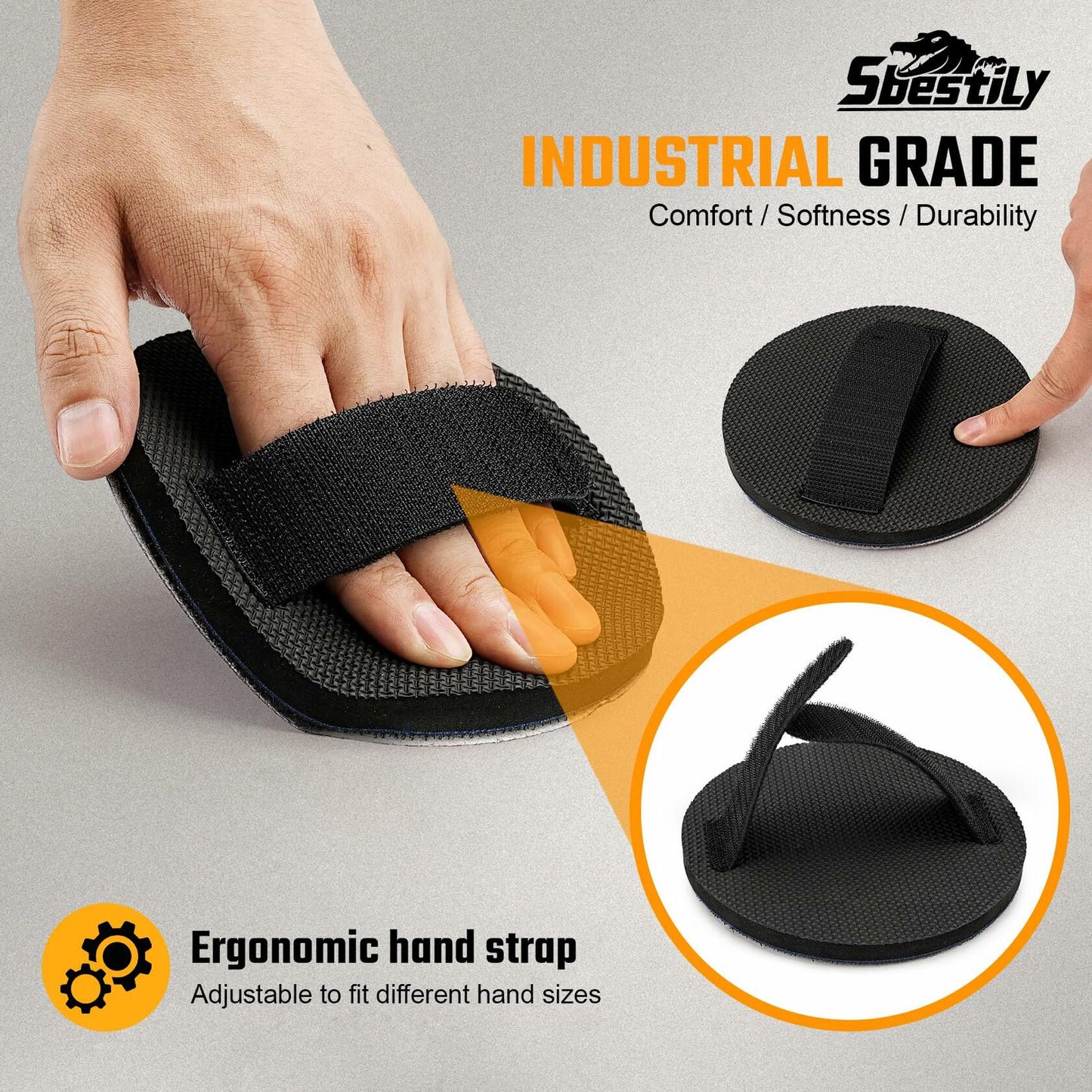 Sbestily 6" Hook & Loop Sanding Disc with Hand Pad for Metal Wood